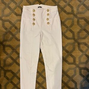 J. McLaughlin White Twill Nautical Trousers